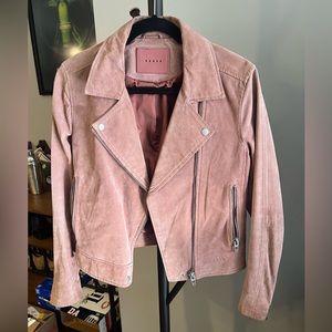 Blank NYC Dusty Rose Suede Moto Jacket